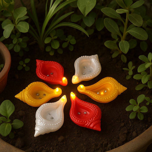 Shankh Water Sensor Diya Pack of 12
