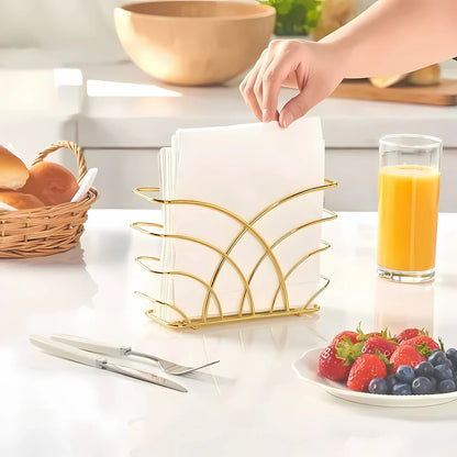 Luxury Arc Gold Napkin Holder – Stylish Tissue Stand for Dining Table & Kitchen